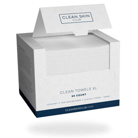 Clean Skin Club Clean Towels XL™, 100% USDA Biobased Face Towel