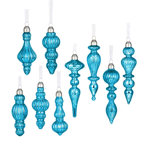 Glass Christmas Ball Drop Finial Ornaments