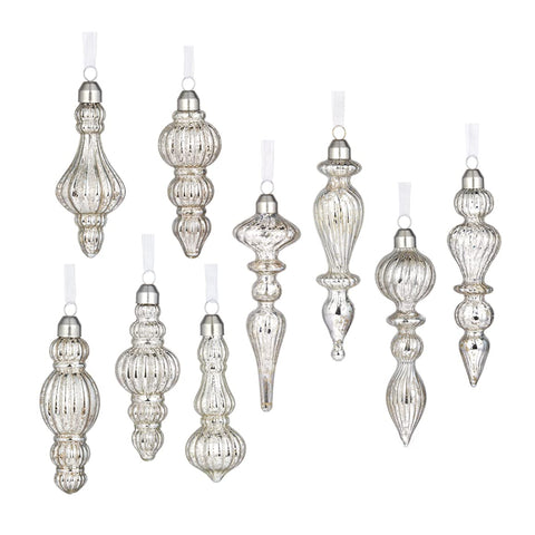 Glass Christmas Ball Drop Finial Ornaments