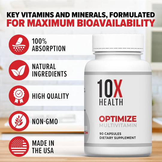 10X Health Optimize Methylated Multivitamin for Men & Women