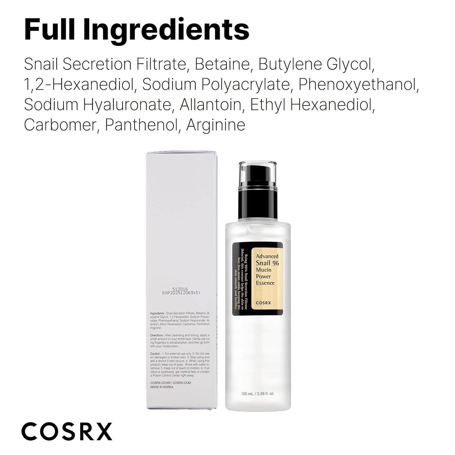 COSRX Snail Mucin 96% Power Repairing Essence