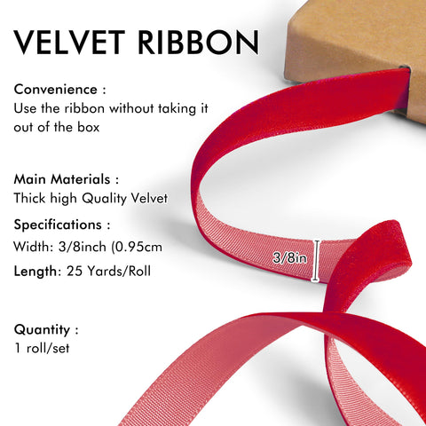 Red Velvet Ribbon for Christmas