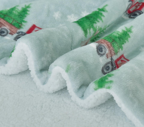 Flannel Fleece-Winter Christmas Sherpa Throw