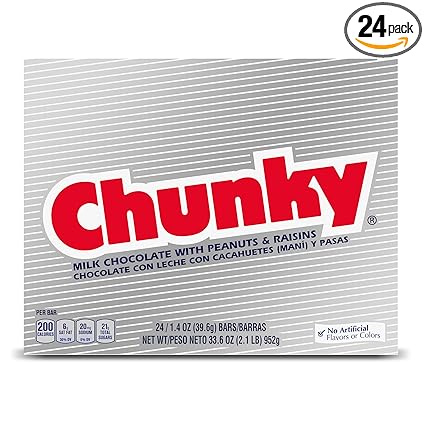 Chunky, Milk Chocolate with Peanuts and Raisins