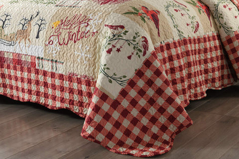 MarCielo 3 Piece Christmas Quilt Set