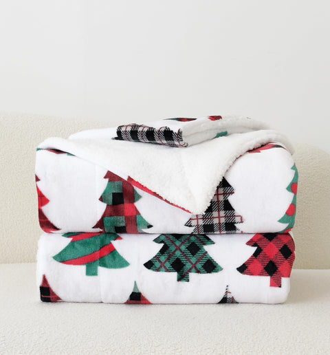 Flannel Fleece-Winter Christmas Sherpa Throw