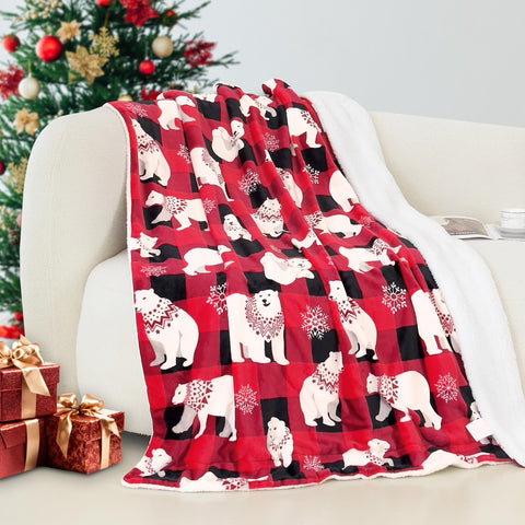 Flannel Fleece-Winter Christmas Sherpa Throw