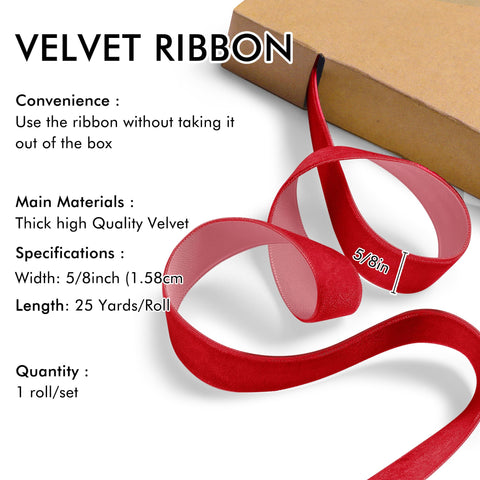 Red Velvet Ribbon for Christmas