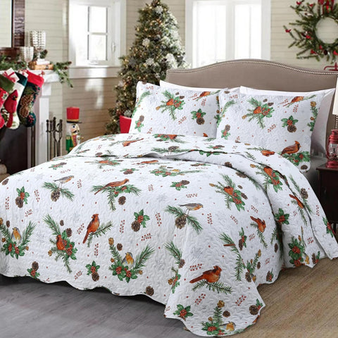 MarCielo 3 Piece Christmas Quilt Set