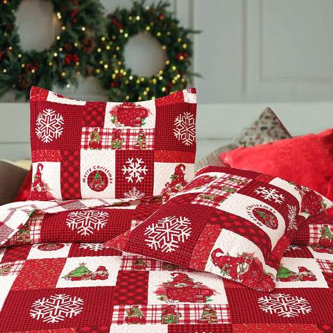 CHESITY Christmas Quilts Set Queen Size