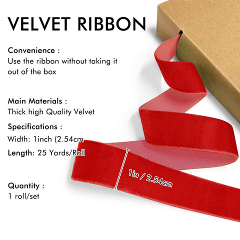 Red Velvet Ribbon for Christmas