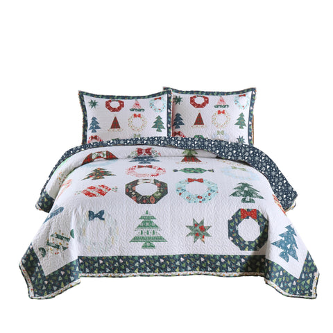 MarCielo 3 Piece Christmas Quilt Set