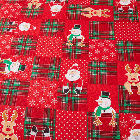 CHESITY Christmas Quilts Set Queen Size