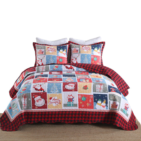 MarCielo 3 Piece Christmas Quilt Set