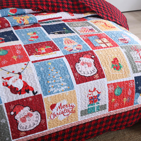 MarCielo 3 Piece Christmas Quilt Set