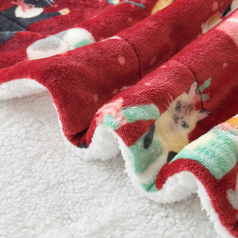 Flannel Fleece-Winter Christmas Sherpa Throw