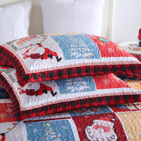 MarCielo 3 Piece Christmas Quilt Set