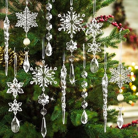 18pcs Crystal Christmas Ornaments