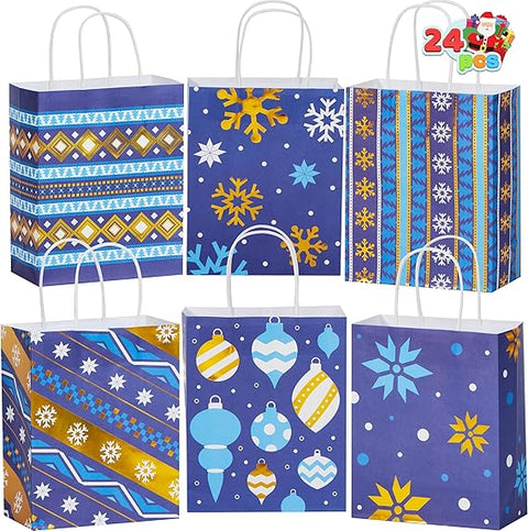 JOYIN 24 PCS Christmas Kraft Gift Bags