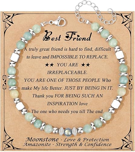 Amazonite Colorful Imperial Jasper Moonstone Stainless Steel Beads Bracelet