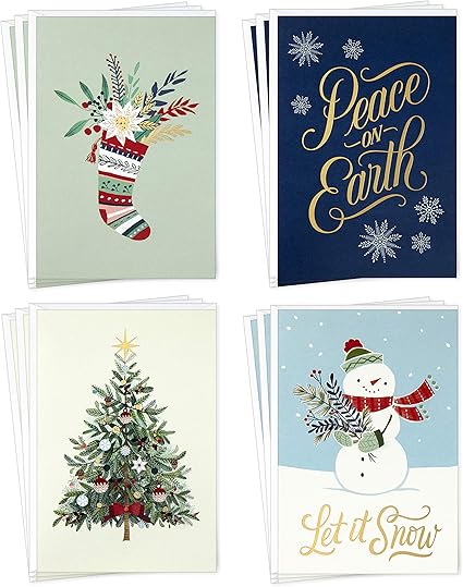 Hallmark Cute Christmas Card Assortment (16 Cards and Envelopes)