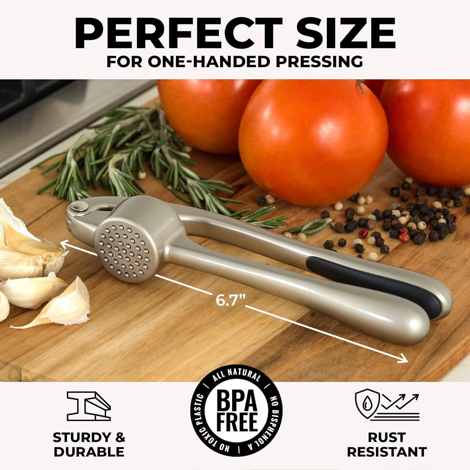 Zulay Kitchen Premium Garlic Press Set