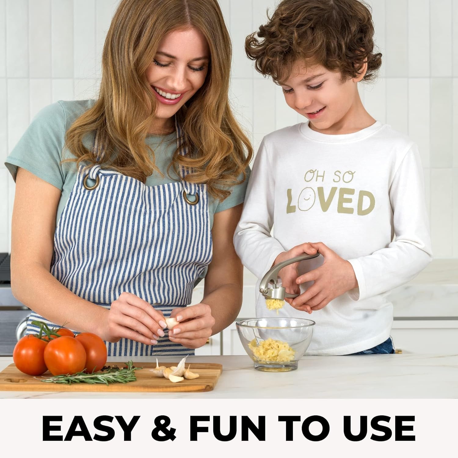 Zulay Kitchen Premium Garlic Press Set