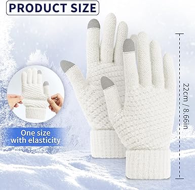 Omisy 4 Pairs Womens Winter Gloves