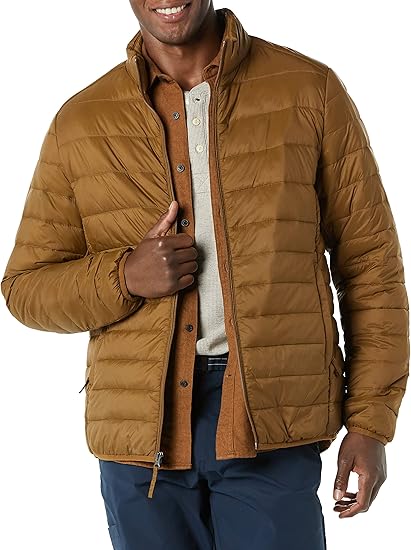 Men's Packable Lightweight Water-Resistant Puffer Jacket