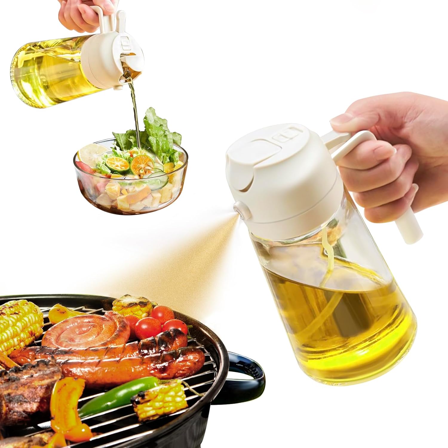 YARRAMATE Oil Sprayer for Cooking, 2 in 1