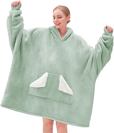 Touchat Wearable Blanket Hoodie | Oversized Sherpa Blanket Sweatshirt