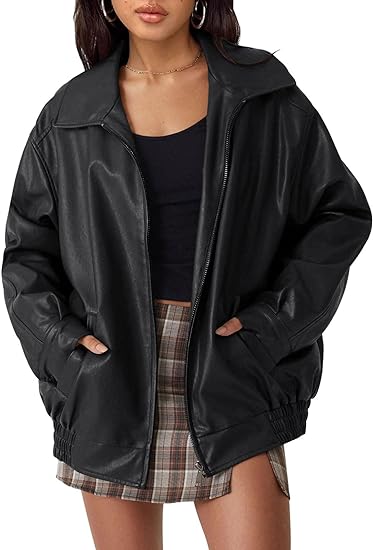 AUTOMET Womens Oversized Leather Jackets