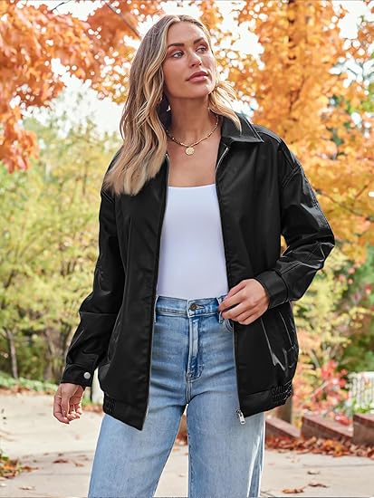 AUTOMET Womens Oversized Leather Jackets