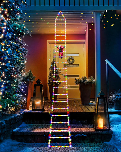 Toodour LED Christmas Lights - 10ft Christmas Decorative Ladder Lights with Santa Claus