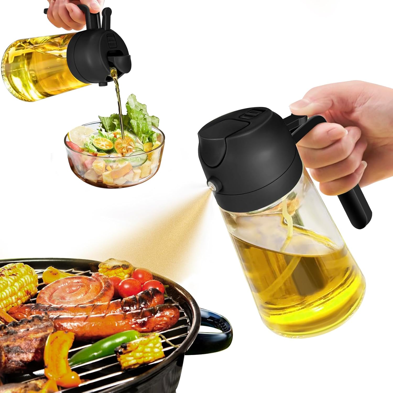 YARRAMATE Oil Sprayer for Cooking, 2 in 1