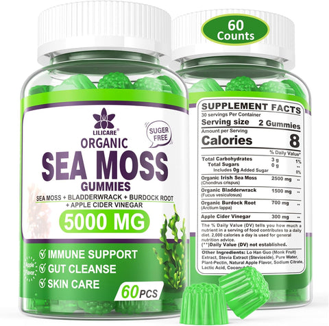 Sea Moss Supplement 5000mg | Sugar Free Sea Moss Gummies