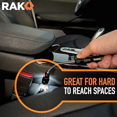 RAK Magnetic Pickup Tool | Telescoping Magnet with LED Flashlight