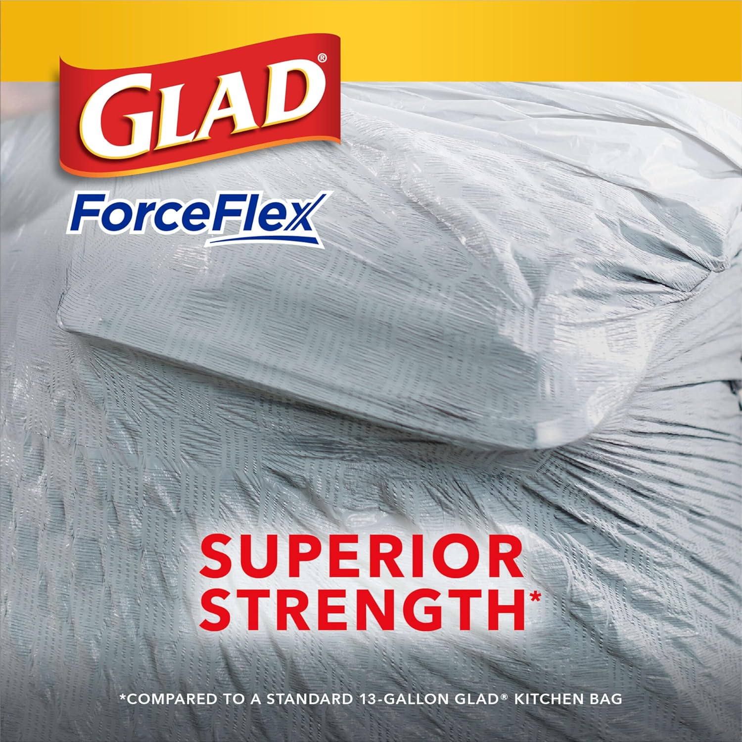 Glad Tall Kitchen Drawstring Trash Bags - Odorshield 13 Gallon White Trash Bag