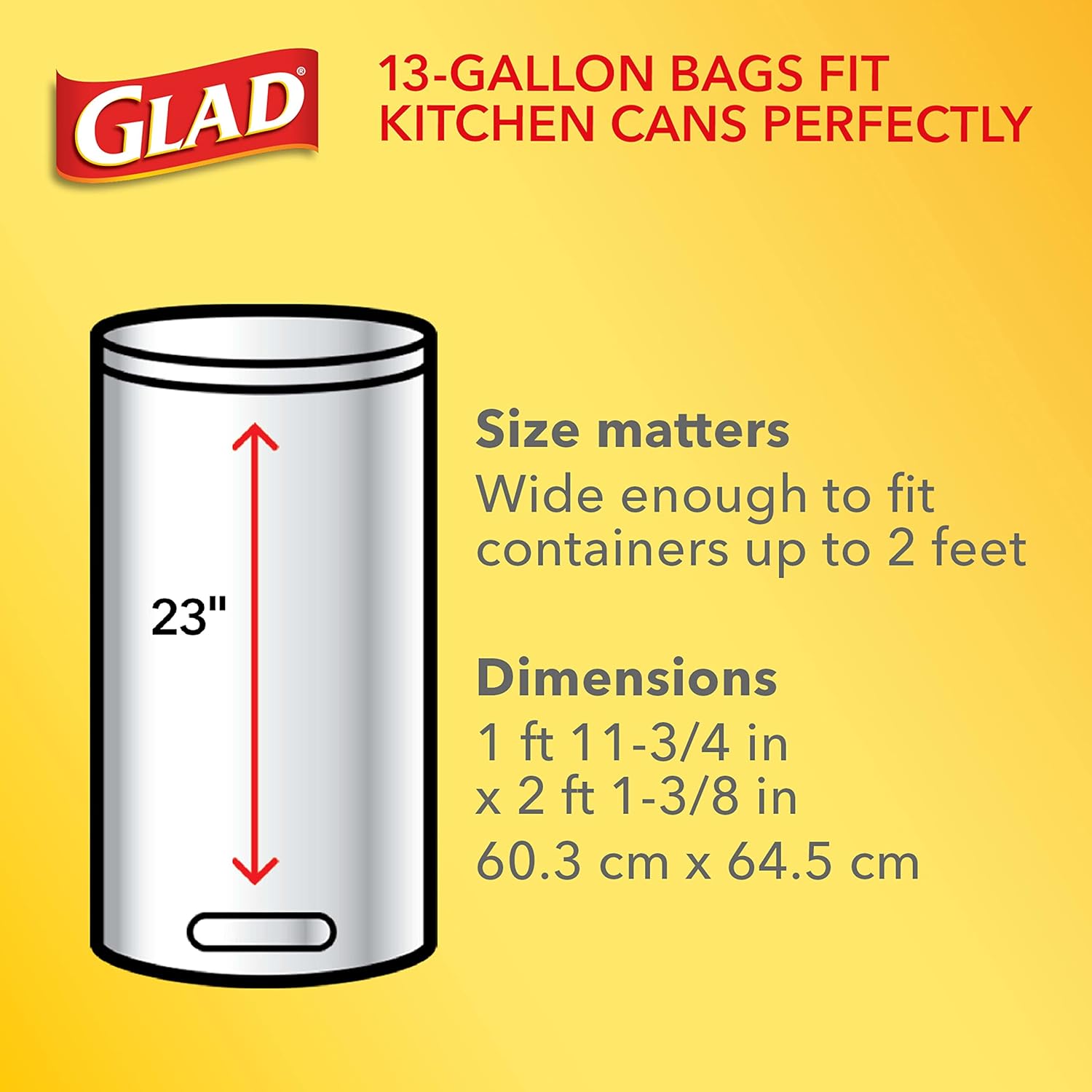 Glad Tall Kitchen Drawstring Trash Bags - Odorshield 13 Gallon White Trash Bag