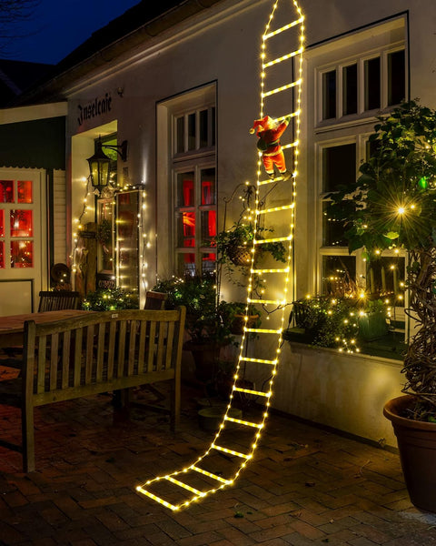 Toodour LED Christmas Lights - 10ft Christmas Decorative Ladder Lights with Santa Claus